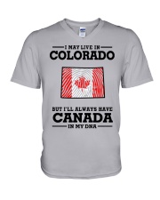 LIVE IN COLORADO CANADA IN MY DNA V-Neck T-Shirt tile