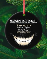 If My Mouth Massachusetts Girl Circle ornament - single (porcelain) custom-circle-ornament-single-porcelain-lifestyle-10