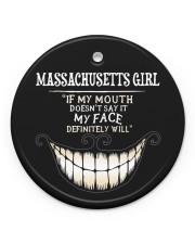 If My Mouth Massachusetts Girl Circle ornament - single (porcelain) front