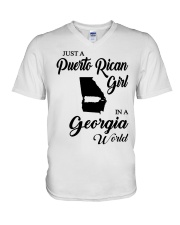 PUERTO RICAN GIRL IN GEORGIA V-Neck T-Shirt tile