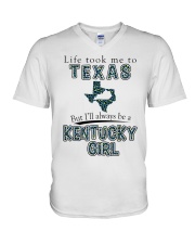 Kentucky Girl Life Took Me To Texas V-Neck T-Shirt tile
