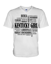 Kentucky girl cities V-Neck T-Shirt tile