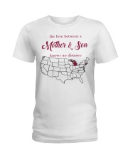 THE LOVE MOTHER AND SON MICHIGAN CONNECTICUT Ladies T-Shirt tile