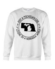 MICHIGAN GIRL LIVING IN NEBRASKA Crewneck Sweatshirt tile
