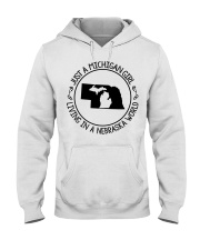 MICHIGAN GIRL LIVING IN NEBRASKA Hooded Sweatshirt tile