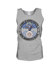 LIVING IN NORTH DAKOTA WITH MINNESOTA ROOTS Unisex Tank tile