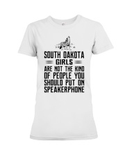 Put on speakerphone - not - South Dakota girls Premium Fit Ladies Tee tile