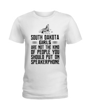 Put on speakerphone - not - South Dakota girls Ladies T-Shirt tile