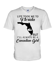 LIFE TOOK ME TO FLORIDA BE A CANADIAN GIRL V-Neck T-Shirt tile