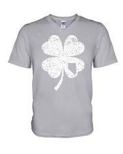 Nevada Map - Four Leaf Clover V-Neck T-Shirt tile