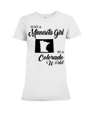 MINNESOTA GIRL IN COLORADO Premium Fit Ladies Tee tile