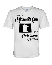 MINNESOTA GIRL IN COLORADO V-Neck T-Shirt tile