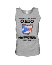 LIVE IN OHIO PUERTO RICO IN MY DNA Unisex Tank tile