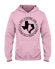 MAINE GIRL LIVING IN TEXAS Hooded Sweatshirt front