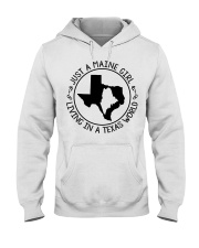 MAINE GIRL LIVING IN TEXAS Hooded Sweatshirt tile