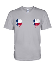 Texas Flag - Four Leaf Clover V-Neck T-Shirt tile