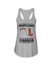 LIVE IN MARYLAND CANADA IN MY DNA Ladies Flowy Tank tile