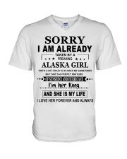 Taken By A Freaking - Alaska Girl V-Neck T-Shirt tile