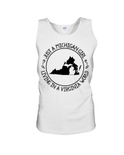 MICHIGAN GIRL LIVING IN VIRGINIA Unisex Tank tile
