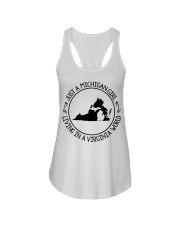 MICHIGAN GIRL LIVING IN VIRGINIA Ladies Flowy Tank tile