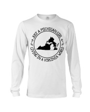 MICHIGAN GIRL LIVING IN VIRGINIA Long Sleeve Tee tile