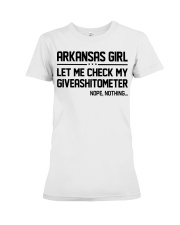 Arkansas girl let me check my giveshitometer Premium Fit Ladies Tee tile