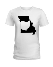 MAP OHIO IN MISSOURI Ladies T-Shirt tile