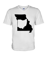MAP OHIO IN MISSOURI V-Neck T-Shirt tile