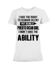 BEING A PUERTO RICAN GIRL Premium Fit Ladies Tee tile
