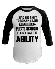 BEING A PUERTO RICAN GIRL Baseball Tee tile