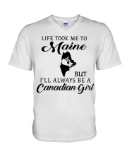 LIFE TOOK ME TO MAINE BE A CANADIAN GIRL V-Neck T-Shirt tile