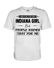 Indiana Girl - But People Ruined V-Neck T-Shirt tile