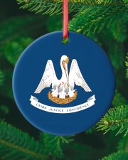 Flag Louisiana Circle ornament - single (porcelain) custom-circle-ornament-single-porcelain-lifestyle-10