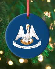 Flag Louisiana Circle ornament - single (porcelain) custom-circle-ornament-single-porcelain-lifestyle-11