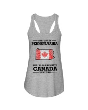 LIVE IN PENNSYLVANIA CANADA IN MY DNA Ladies Flowy Tank tile