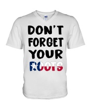 Texas Flag Don't Forget Your Roots V-Neck T-Shirt tile
