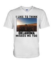 Oklahoma Misses Me Too V-Neck T-Shirt tile