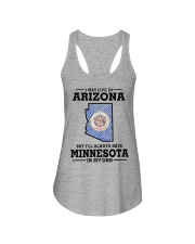 LIVE IN ARIZONA MINNESOTA IN MY DNA Ladies Flowy Tank tile