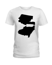 MAP PUERTO RICO IN NEW JERSEY Ladies T-Shirt tile