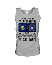 Began In Michigan - May Live In Montana Unisex Tank tile