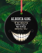 If My Mouth Alberta Girl Circle ornament - single (porcelain) custom-circle-ornament-single-porcelain-lifestyle-10