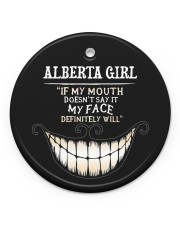 If My Mouth Alberta Girl Circle ornament - single (porcelain) front