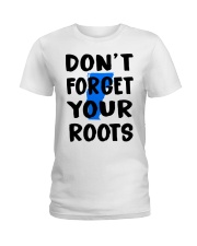 Vermont Map Don't Forget Your Roots Ladies T-Shirt tile