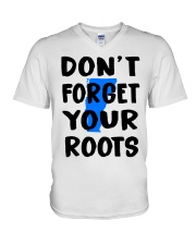 Vermont Map Don't Forget Your Roots V-Neck T-Shirt tile