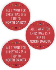 A Trip To North Dakota Circle Ornament (Wood tile