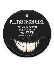 If My Mouth Pittsburgh Girl Circle ornament - single (porcelain) front