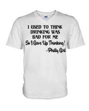 Philly Girl Gave Up Thinking V-Neck T-Shirt tile