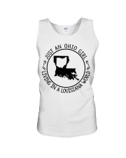OHIO GIRL LIVING IN LOUISIANA Unisex Tank tile