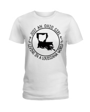 OHIO GIRL LIVING IN LOUISIANA Ladies T-Shirt tile
