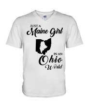 MAINE GIRL IN OHIO V-Neck T-Shirt tile